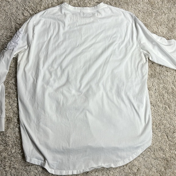 Kuegou Men's Long Sleeved, 100% Cotton, White T-Shirt, Size XXL - Picture 5 of 9